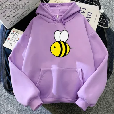 2022 Autumn Woman Yellow Bee Hooded Unisex Sweatshirts Pullover Casual Wear Printing bee and puppycat Hoodie.jpg 640x640 5 - Bee And Puppy Cat Store